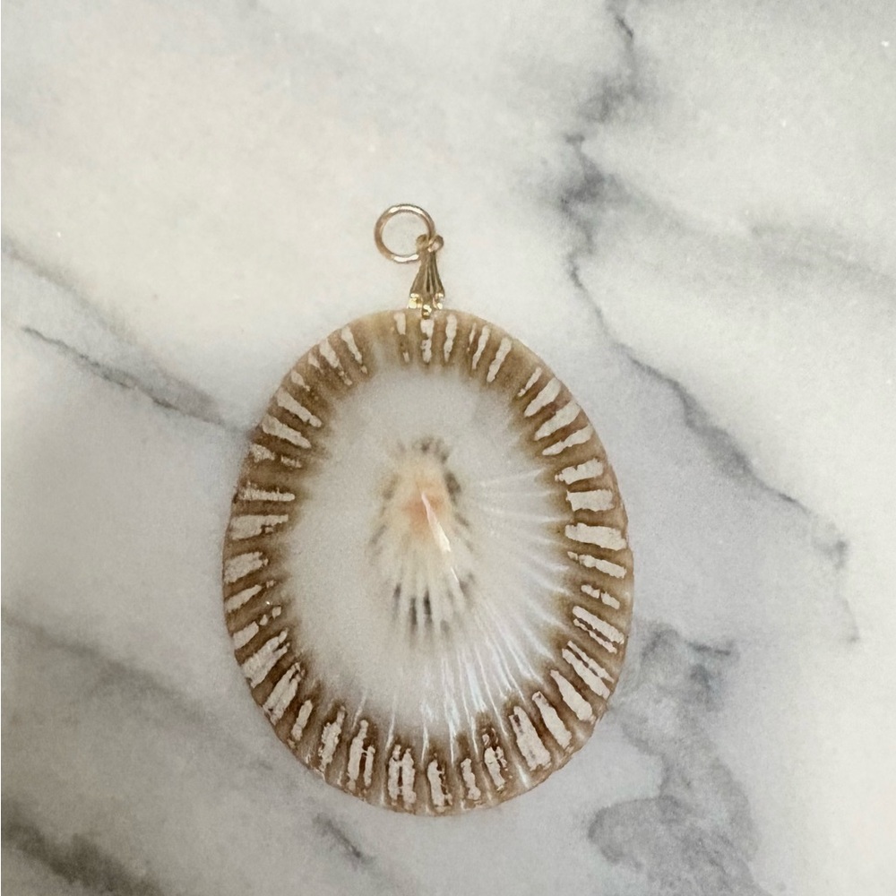 Brown and White Shell Pendant